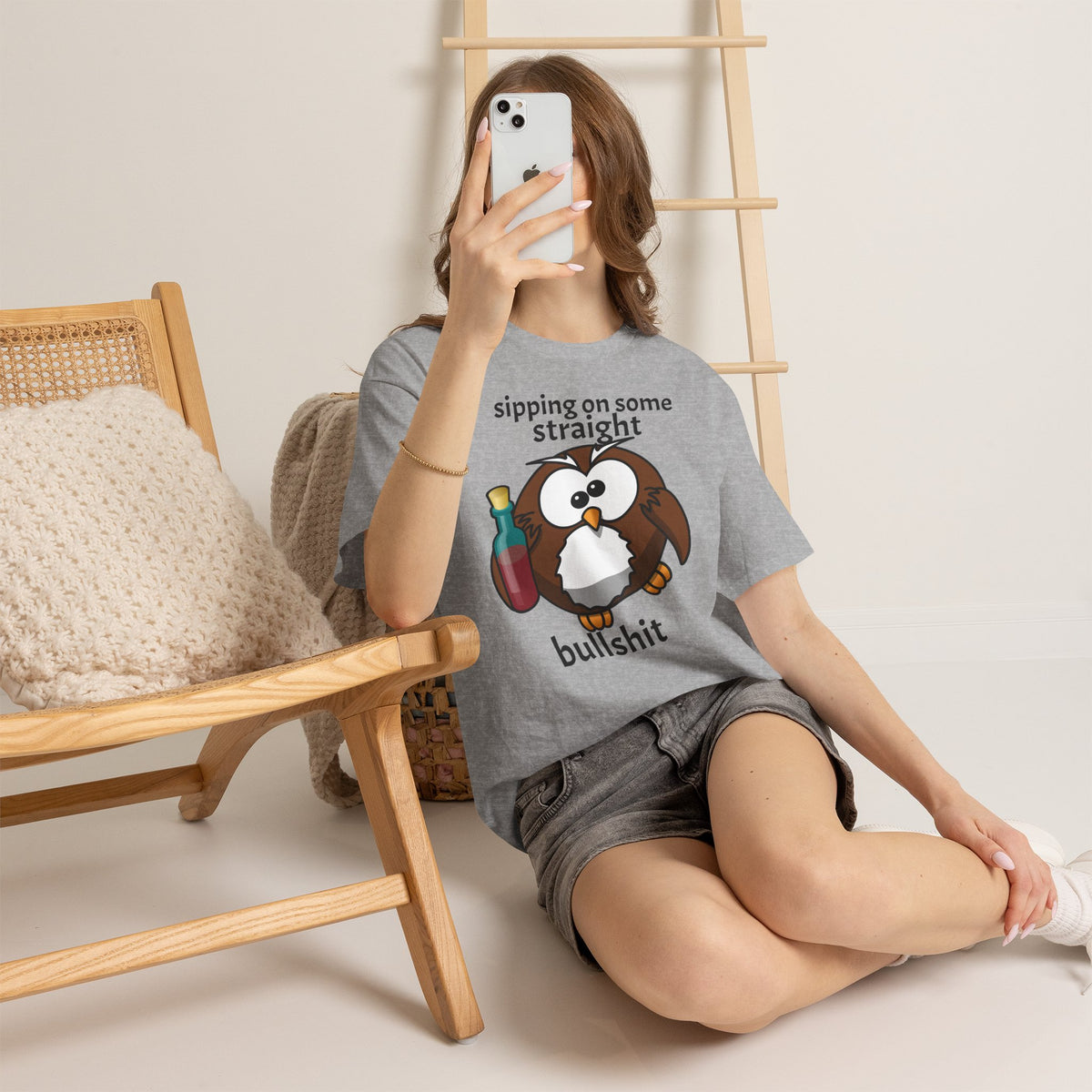 Sipping Owl | Funny T-Shirt